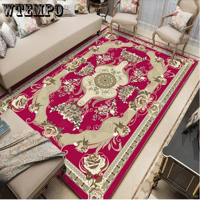3D Printed Retro European Style Carpets Living Room Bedroom Study Bedside Carpet Decor Model Rugs