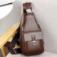 Leather Texture Men's Chest Bag Casual Shoulder Bag Messenger Small Backpack Men's Soft Leather Bag