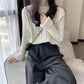 Autumn  Winter  Knitted Pullover Round Neck Versatile Thick Warm Woolen Sweater Bottoming Shirt  Vertical Stripes Loose