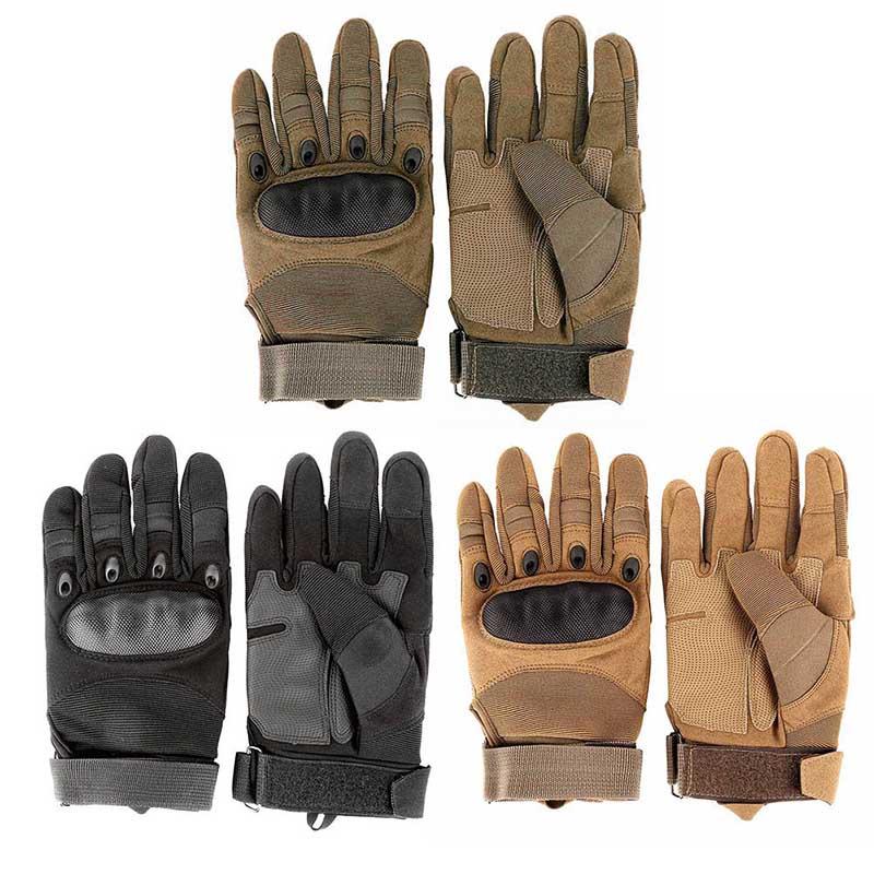 Outdoor Tactical Gloves Sport Anti-Skid Rubber Hard Knuckle Full Finger Gloves
