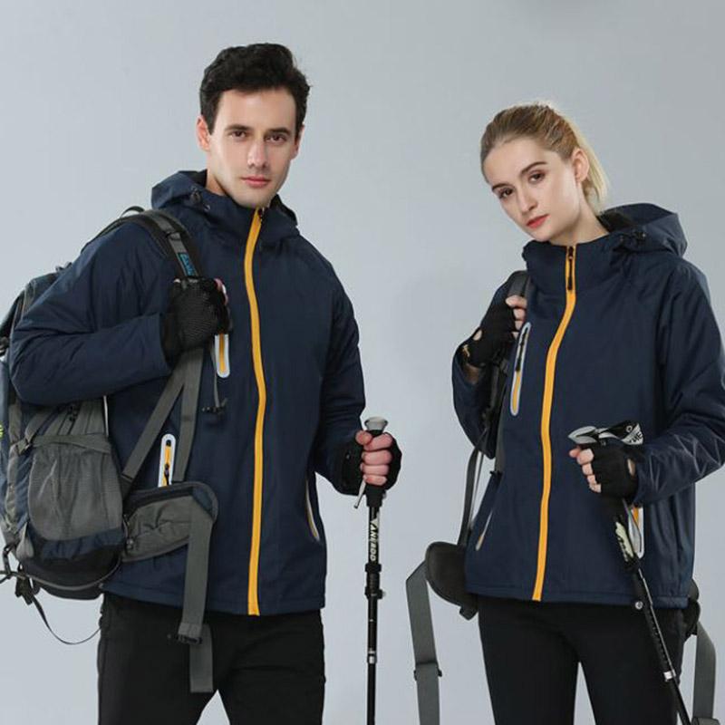 Winter Hooded Jackets Windproof Wearable Mountaineering Jacket Plus Fleece Thicken Warm Waterproof Ski Jacket Outdoor Sports