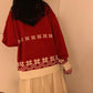 Autumn  Winter Women's Loose Santa Claus Snowflake Long-sleeved Pullover Loose Bottoming Sweater Knited  Top