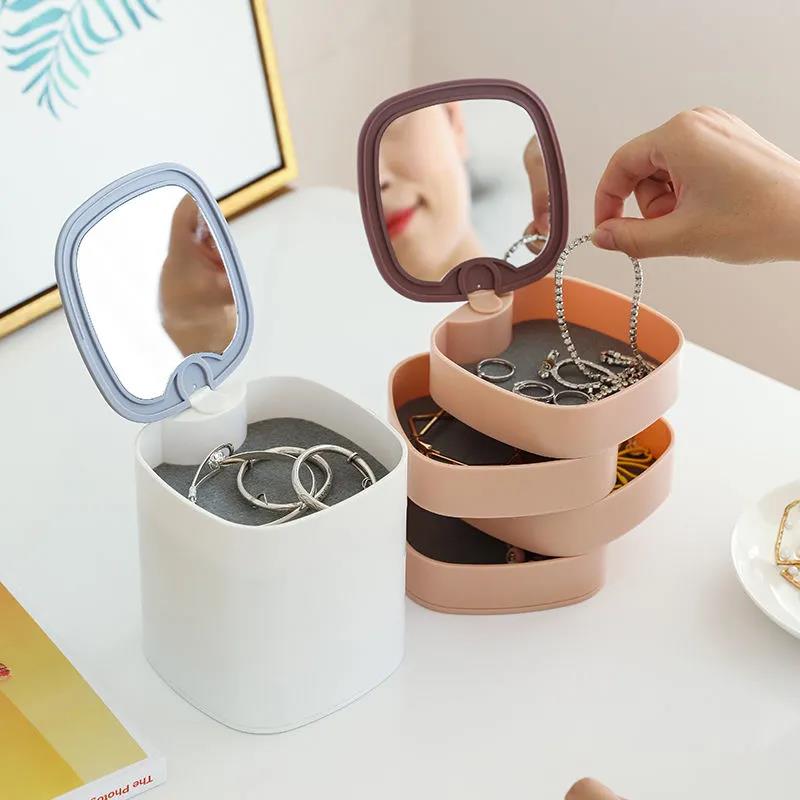 Jewelry Box Portable Storage Organizer Earring Holder Zipper Women Jewelry Display Travel Case