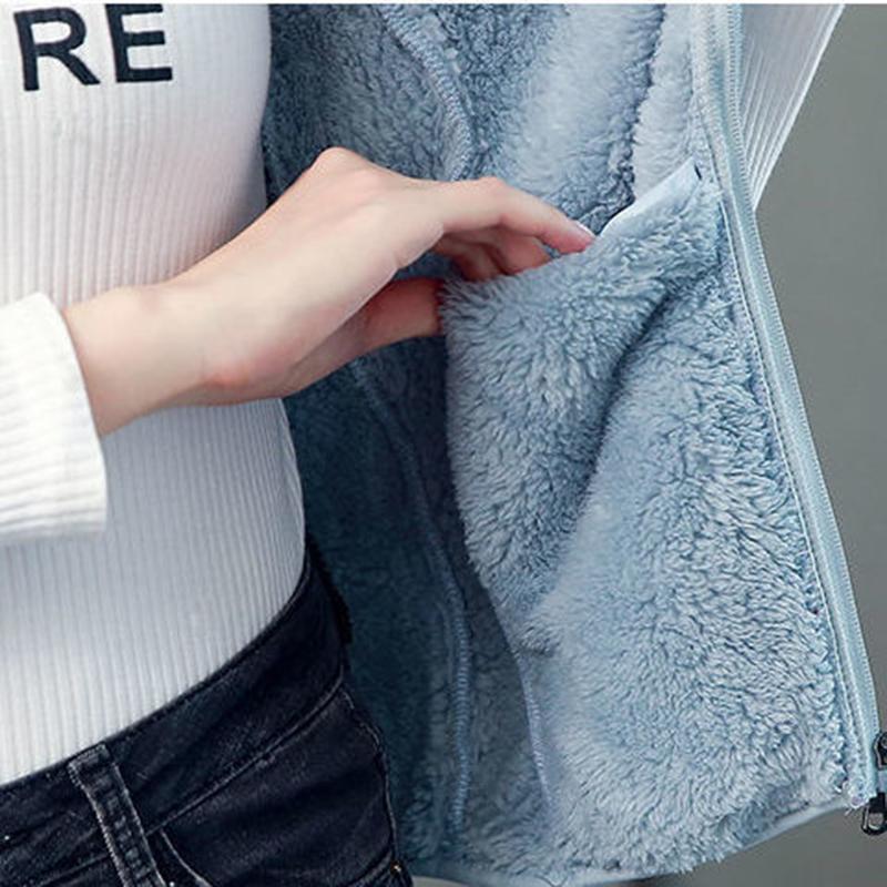 Coral Fleece Warm Outer Wear Women's Vest Double-sided Fleece Vest Stand-up Collar Zipper Sleeveless Jacket Women's Warm Vest