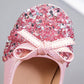 Girls' Leather Shoes Spring and Autumn Non-slip Soft Sole Children's Single Shoes Baby Peas Shoes Crystal Girl Princess Shoes