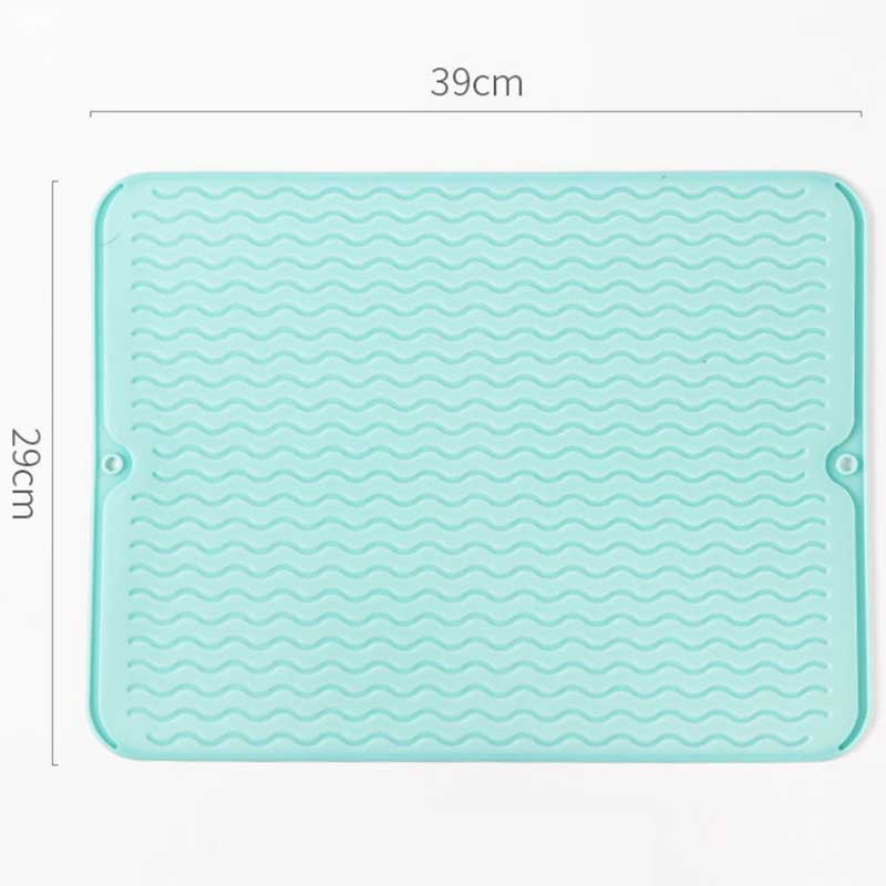 Drain Mat Kitchen Silicone Dish Drainer Mats Large Sink Drying Worktop Organizer Drying Mat for Dishes Tableware