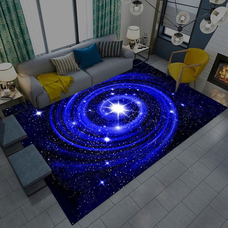 Washable Starry Sky Pattern Carpet Home Living Room Study Bedroom Children's Room Bedside Blanket