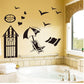 Black cage sea beach seagull removable pvc wall sticker bedroom living room kindergarten wallpaper