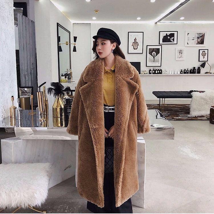 Cold warm Long sleeve fur jacket Trend Large size Fur coat Winter Woman's Cotton Wool Coat Winter