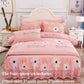 Four-piece Bed Skirt Printed Bedding Skin-friendly Sanding Quilt Cover Pillowcase Bilateral Bed Skirt Set
