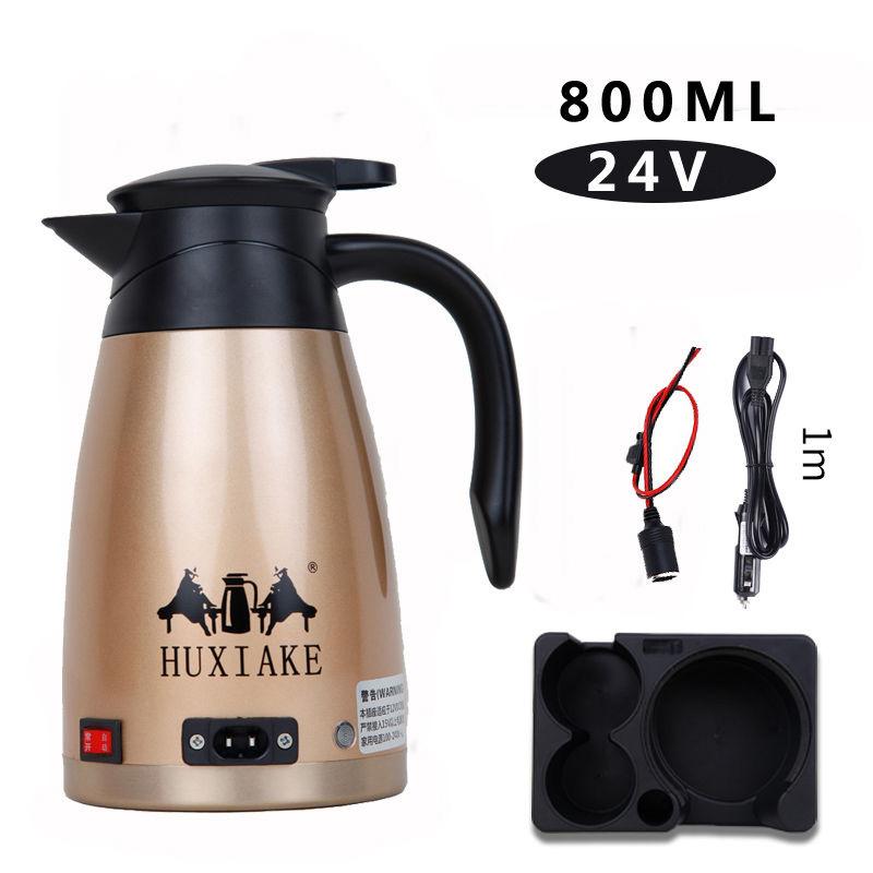 12V/24V 800ml Car Stainless Steel Electric Heating Kettle Set Temperature Insulation Pot Coffee Tea Water Heating Pot