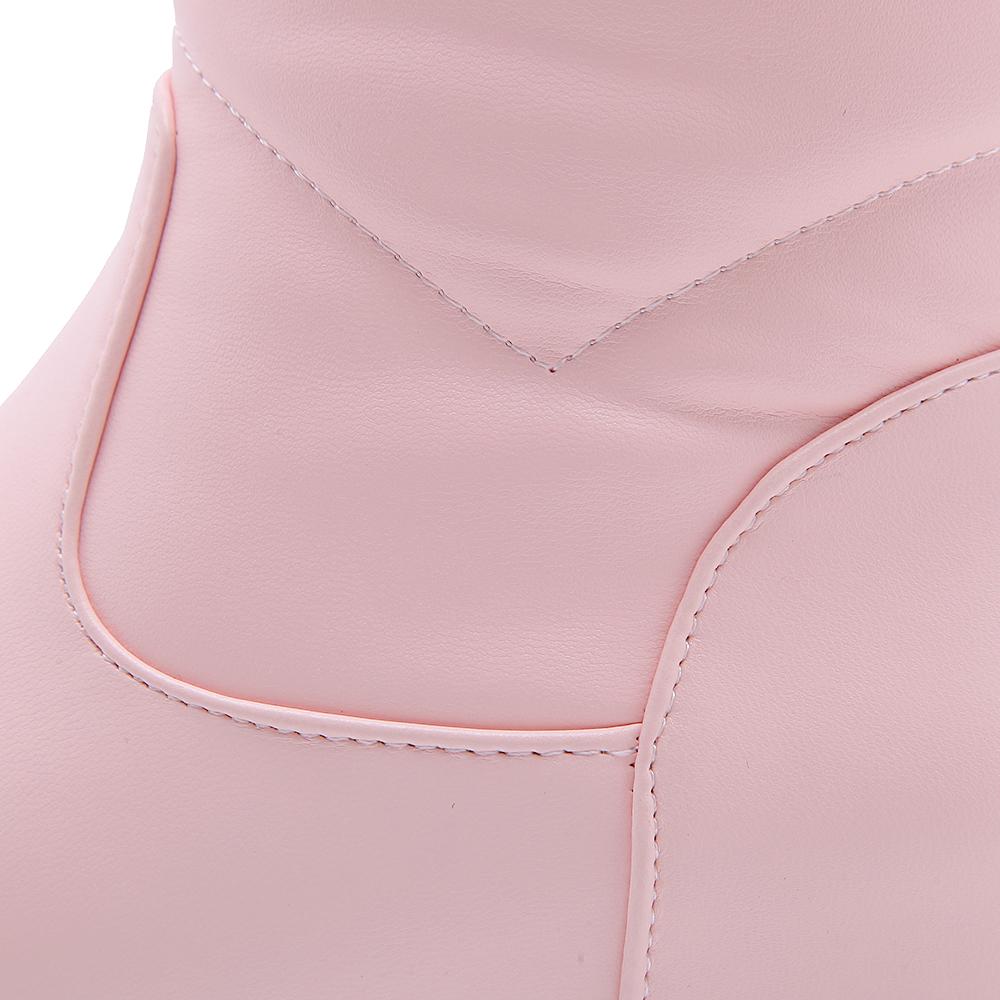 Women Boots Thigh High Snow Boots Winter Shoes Knee High Length Platform Chunky Boots Leather Boots with Fur Plus Size 34-43