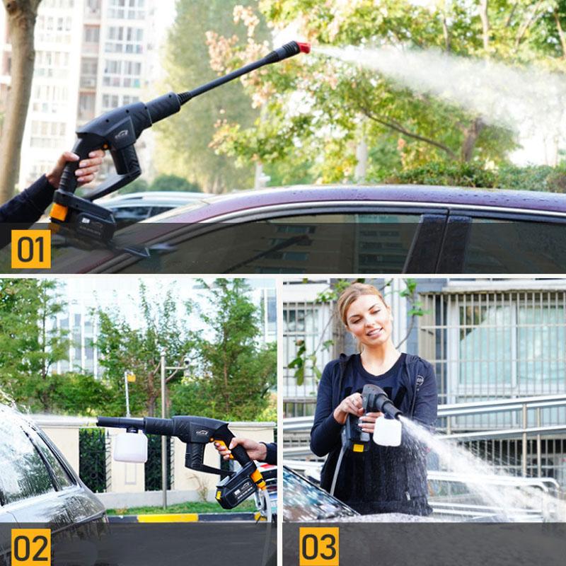 158VF Black General Garden Water Gun Sprinkler Wireless High Pressure Water Gun Portable Car Washer Cleaning Tool