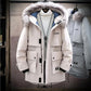 Men's Down Jackets Hooded Casual Large Size Loose Cotton Jackets Mid-length Tooling Thicked Warm Fashion Jacket