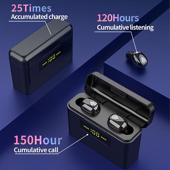 TWS Bluetooth True Wireless Earphones Earbuds TWS Waterproof 2200mAh Power Bank for Smart Phones