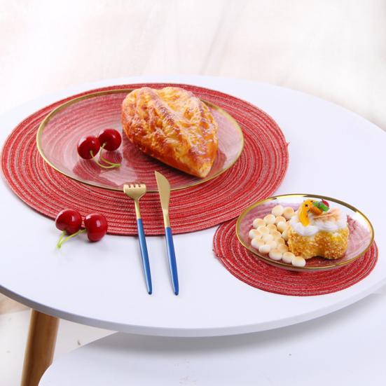 2pcs/set Non Slip Cotton Round Heat Insulation Table Mug Mat Pad Placemat Coasters Home Decor