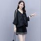 Casual Plus Size Women's Two-piece Loose-fitting Sweater + Shorts Two-piece Suit Women's Casual Loose-fitting Suit Elegant Temperament Suit