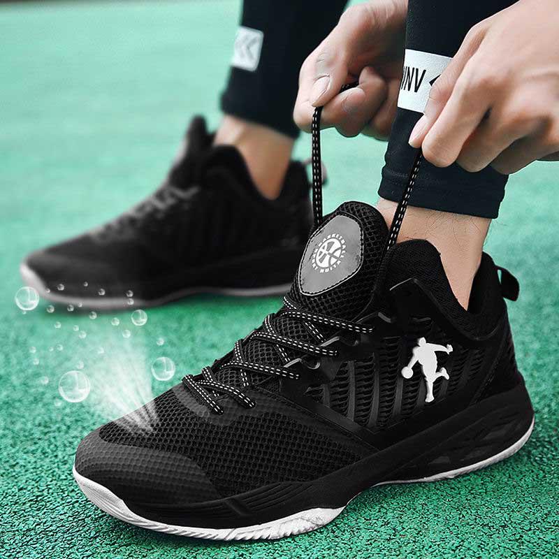 36-45 Men Mesh Sneakers Wear-resistant Basketball Shoes Deodorant Comfortable High-top Running Shoes