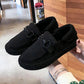 Autumn and Winter Peas Shoes Women's All-match Plus Velvet Outer Wear Flat Casual Shoes A Pedal Fur Shoes Moccasin Shoes