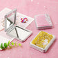 Mini Vanity Mirror Hand-held Makeup Mirror Schoolgirl Woman Flip Foldable Portable Quicksand Sequins Small Rectangle Mirror