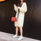 Spring and Autumn Casual Cardigan Lazy Wind Mid-length Knitted Coat Loose Long-sleeved Sweater