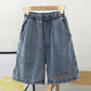 Loose and Thin Wide-leg Shorts Women's Summer Straight Denim Five-point Pants Trend