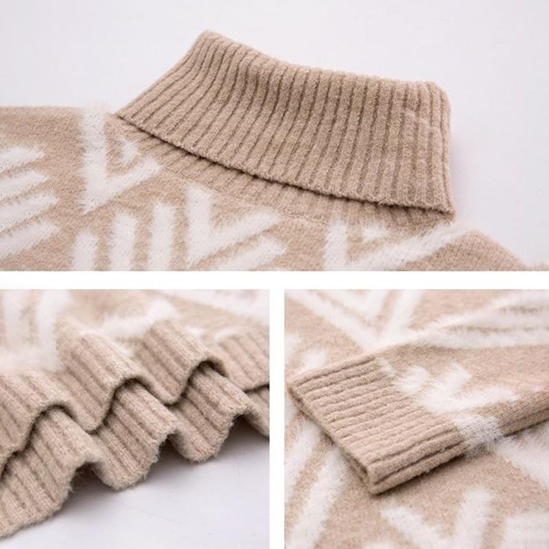 Lazy Style Pullover Sweater Women Thick High-necked Autumn and Winter Loose Inner Sweater Women's Warm Sweater