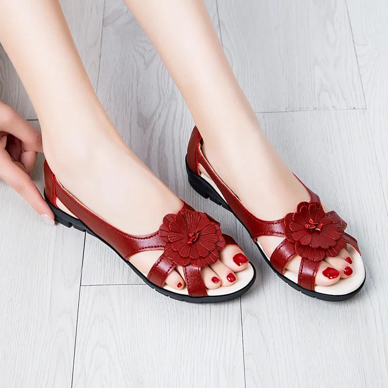 Flat Mother Sandals Women Comfortable All-match Dance Shoes Summer Soft Nurse Shoes Pregnant Women Shoes