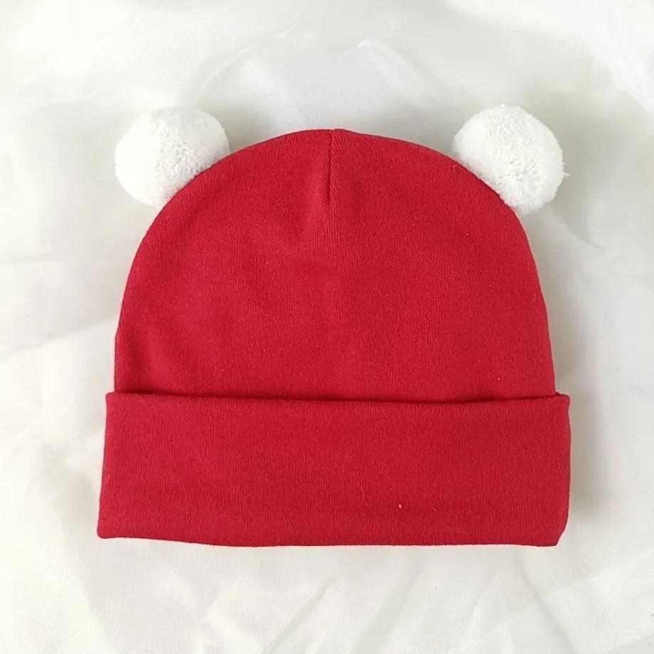 Cute Cotton Wool Ball Cap Baby Hat Spring Autumn Winter Newborn Baby Hat Soft Skin-friendly Berets Warm Solid Color Hat