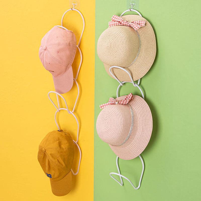 5PCS Household Coat Rack Free Punching Bedroom Hanging Hat Storage Rack Behind The Door Wall-mounted Hat Rack Bathroom Towel Rack Household Hat Rack