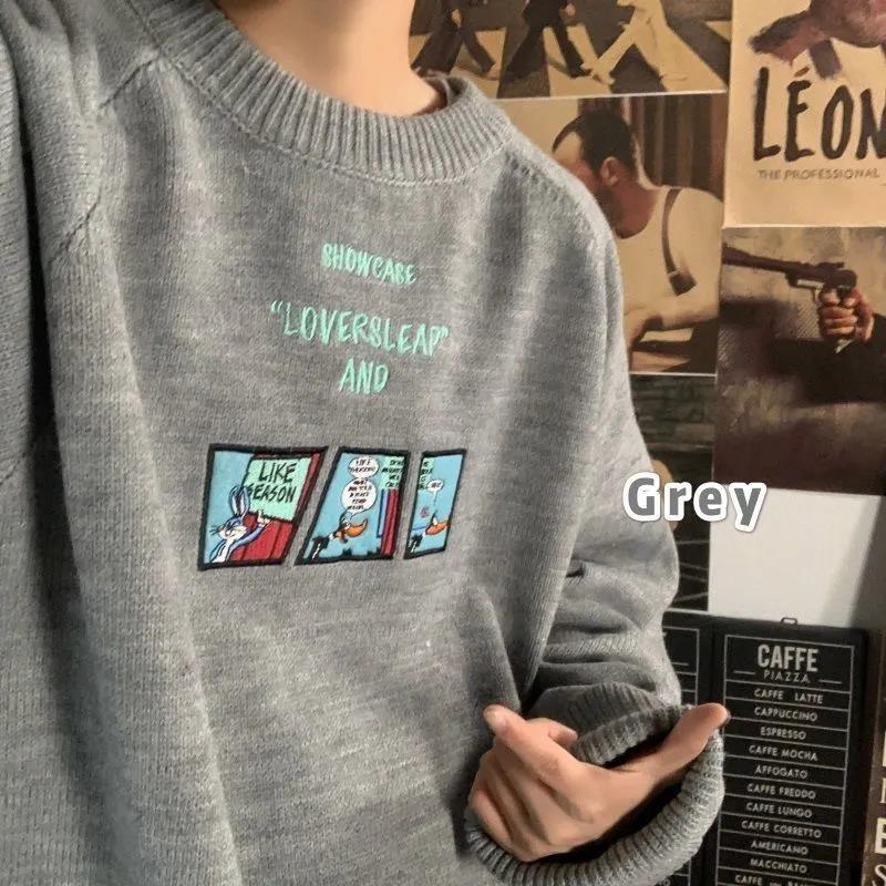 Sweater Loose Thick Knit Sweater Men's Autumn and Winter Round Neck Warm and Comfortable Top