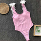 Wing Design One Piece Swimsuit Women 2019 Straps Solid Women Swimwear Fitness Bodysuit Backless Body