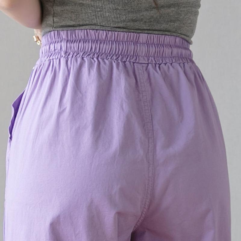 Super Fire Overalls Women's Summer Thin Section Beamed Feet Small Cropped Trousers Thin Legging Pants Side Zipper Sports Pants
