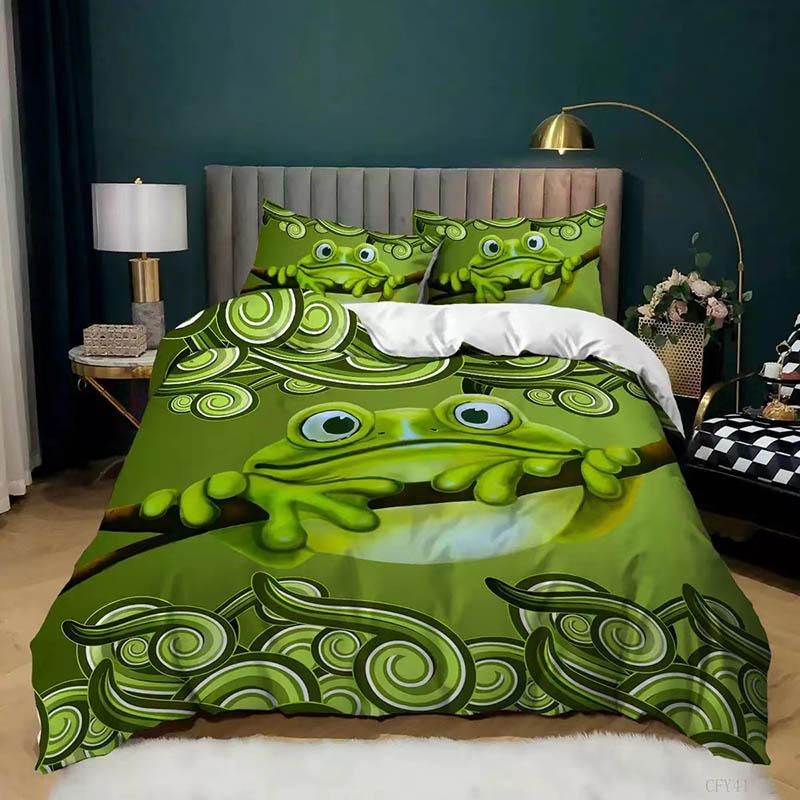 3D Digital Printing Pillow Socket Three-piece Bedding Set Funny Style Double Bed Home Bedding