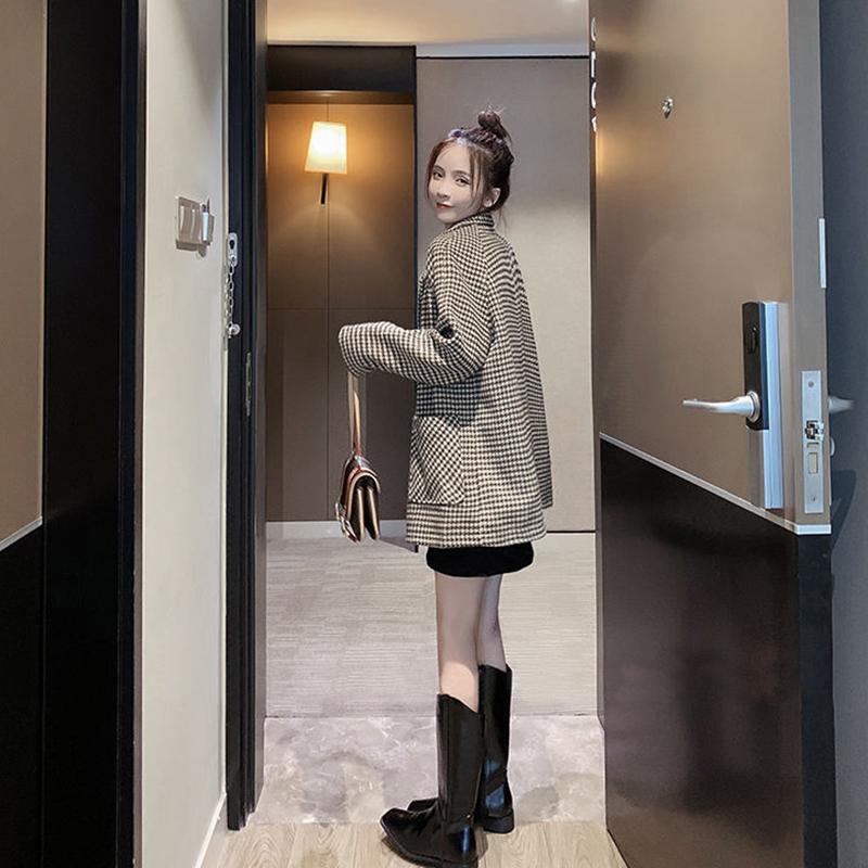 Fashion Autumn Women Plaid Blazers  Jackets Work Office Lady Suit Slim  Business Female Blazer Coat Talever
