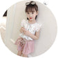 2PCS Children Clothing Set Spring Summer Girls Suits Printing Dot Sleeveless Tops + Pants Clothing Set