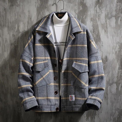 Autumn and Winter Woolen Jacket, Warm and Thick Tops, Trendy All-match Jacket for Young Men