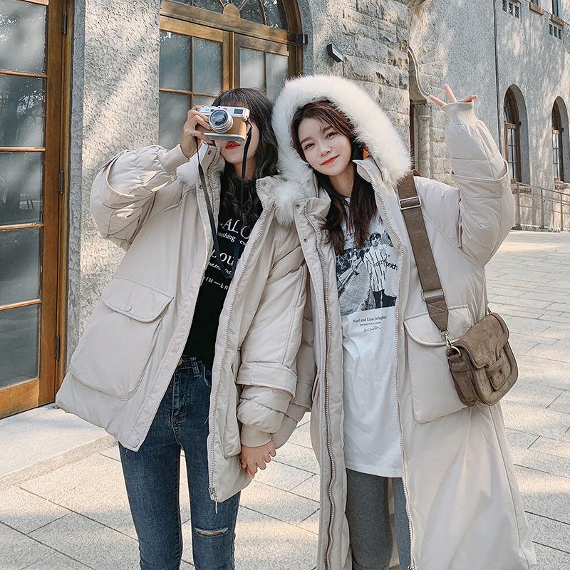 Winter Girlfriends Dress Big Fur Collar Cotton Coat Korean Style Loose Cotton Coat Women's Short Thick Coat