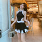 Swimsuit Women's One-Piece Skirt Covering Belly Thin and Small Breasts Gathering Korean One-piece Skirt Ladies Swimsuit Sexy and Sweet