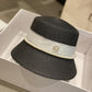 Women's Summer Hat Elegant Pearl Bucket Hat Rhinestone M Mark Retro Basin Hat Shade Straw Hat Luxury Top Hat