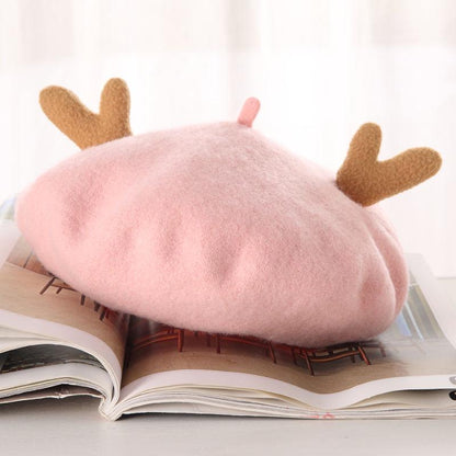 Winter Christmas gift  Berets Hairy elk hat Woman Christmas decoration Christmas hat