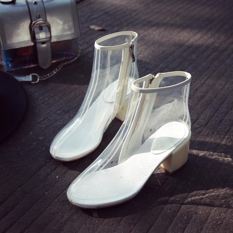 Transparent High Heel Shoes Fashion Casual Shoes Female 2020 New Ins Recommened High -Top Women Lightweight Sneakers