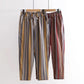 Cotton Nine-point Pants Women Loose Summer Wild Striped Casual Pants Harem Pants Carrot Pants Trendy Women