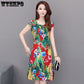 WTEMPO Brand Floral Comfortable Loose Skirt Women's Dress Summer Large Size Print Maxi Dress