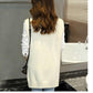 Autumn and Winter Solid Color V-neck Sweater Slim Fit Plus Size Jacket Mid-length Vest Women