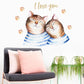 Cute Lovely Cartoon Cats Couples Wall Stickers Paws Prints For Kids Room Bedroom Art Decals Home Dec
