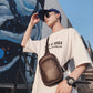 Retro Chest Bag Men Coffee Soft Leather Large-capacity Pockets Outdoor Sports Fitness Shoulder Bag