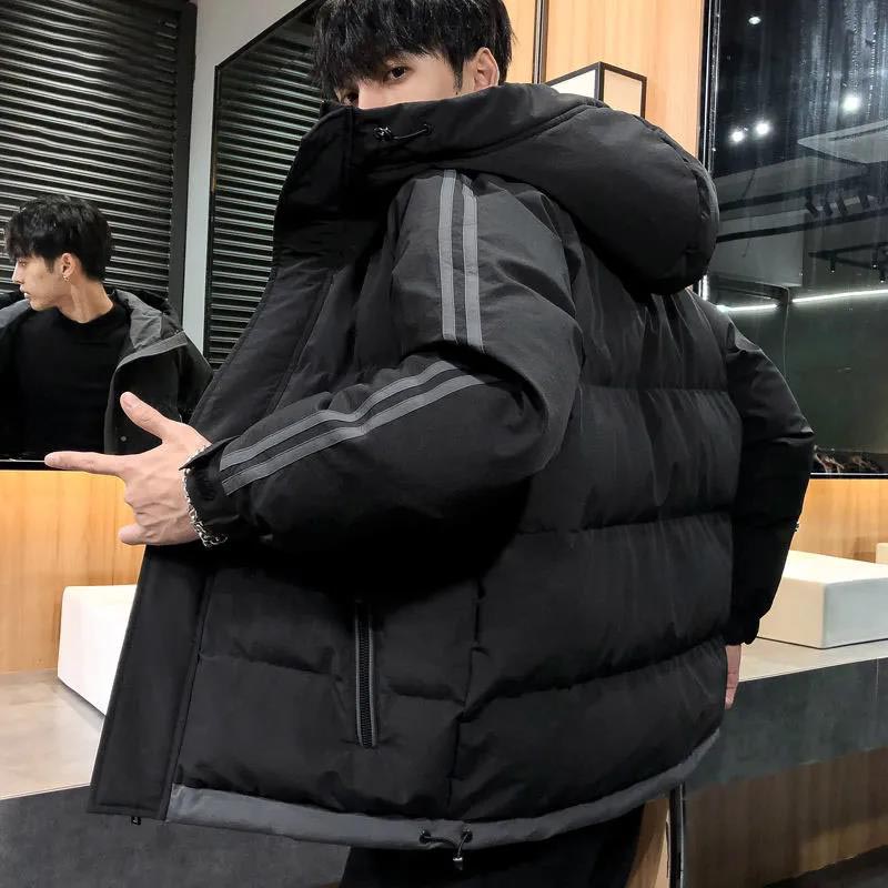 Winter Down Jacket Men's Loose Plus Size Hooded Warm Jacket