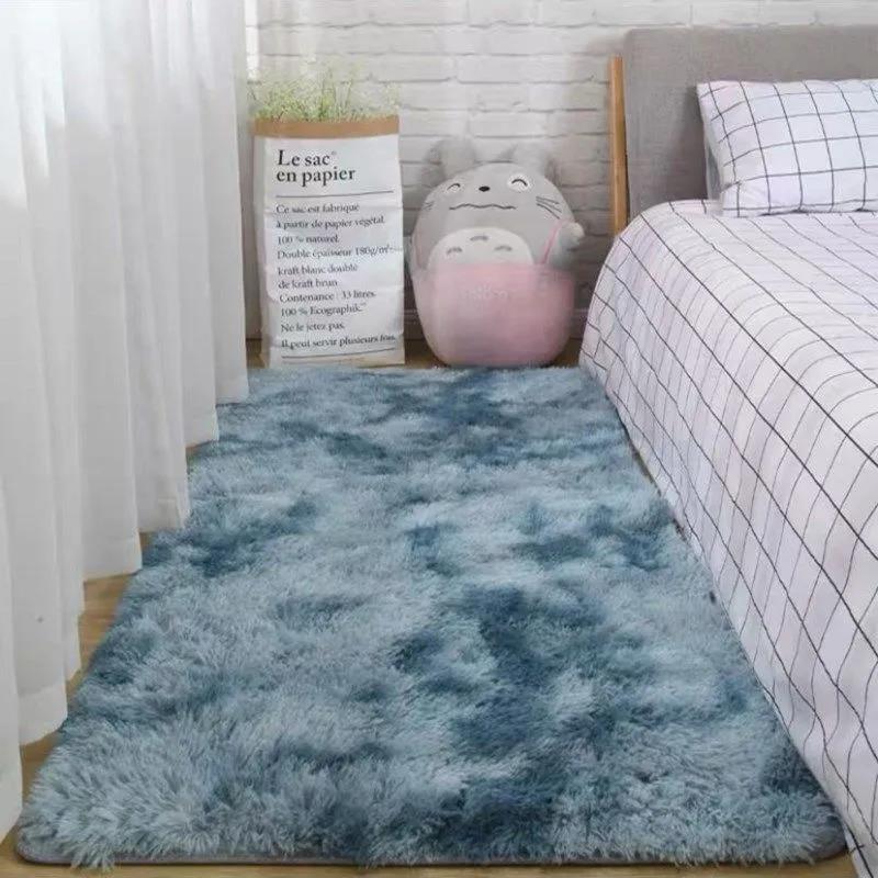 Long Hair Tie-dye Carpet Living Room Sofa Full Carpet Girl Bedroom Bedside Fur Floor Mats Home