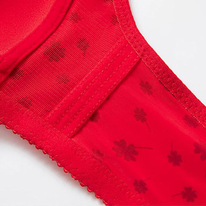 Ladies Large Size Thin No Steel Rings Gathering Breathable Comfortable Anti-Sagging Bra